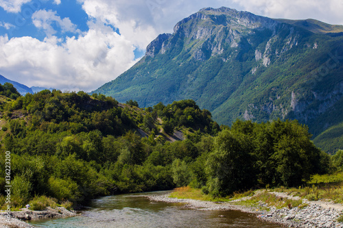 Beautiful Vruja river in Gusinje, Montenegro