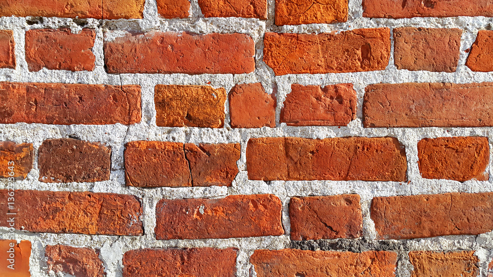 Obraz premium Texture of ancient red brick wall