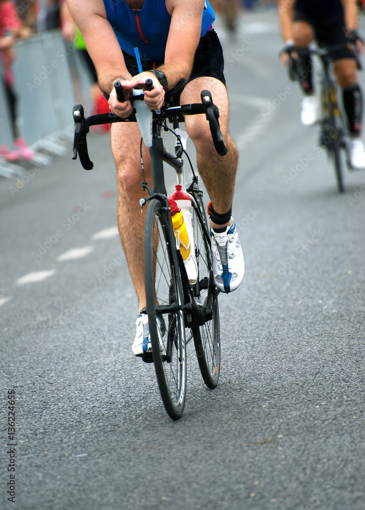 Fototapeta premium Unrecognizable professional cyclists during the bicycle competition.