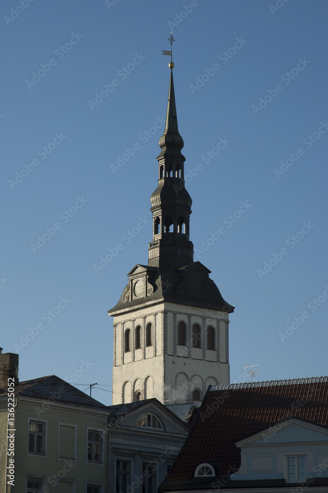 Tower and old building in Tallinn