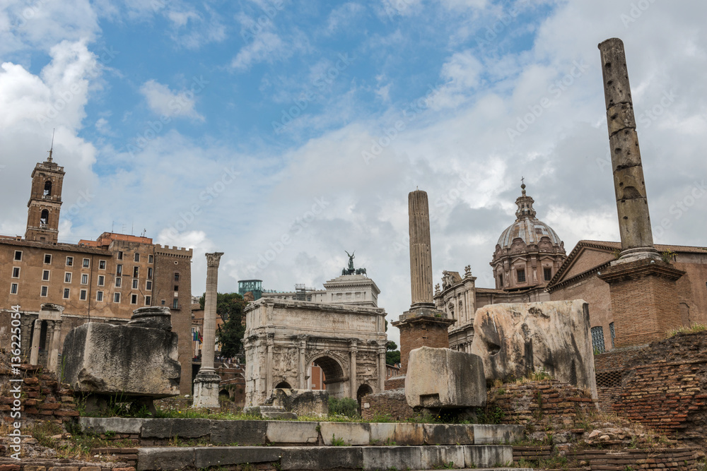Ancient ruins of the Roman Forum, Rome