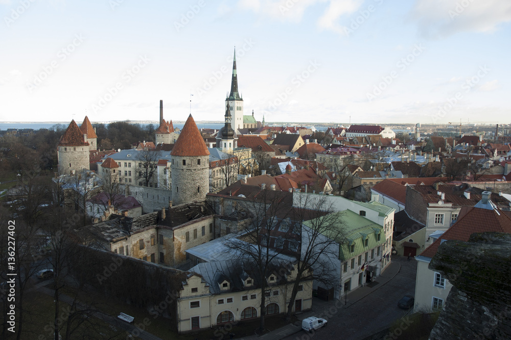 Tower and old building in Tallinn