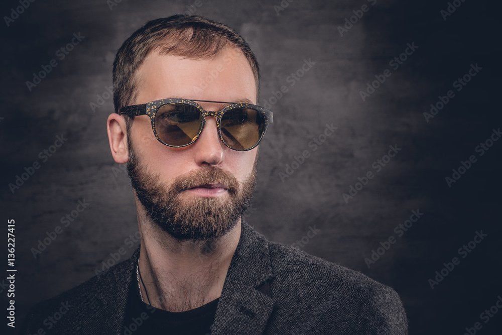 Bearded male in sunglasses. Bearded male in sunglasses.