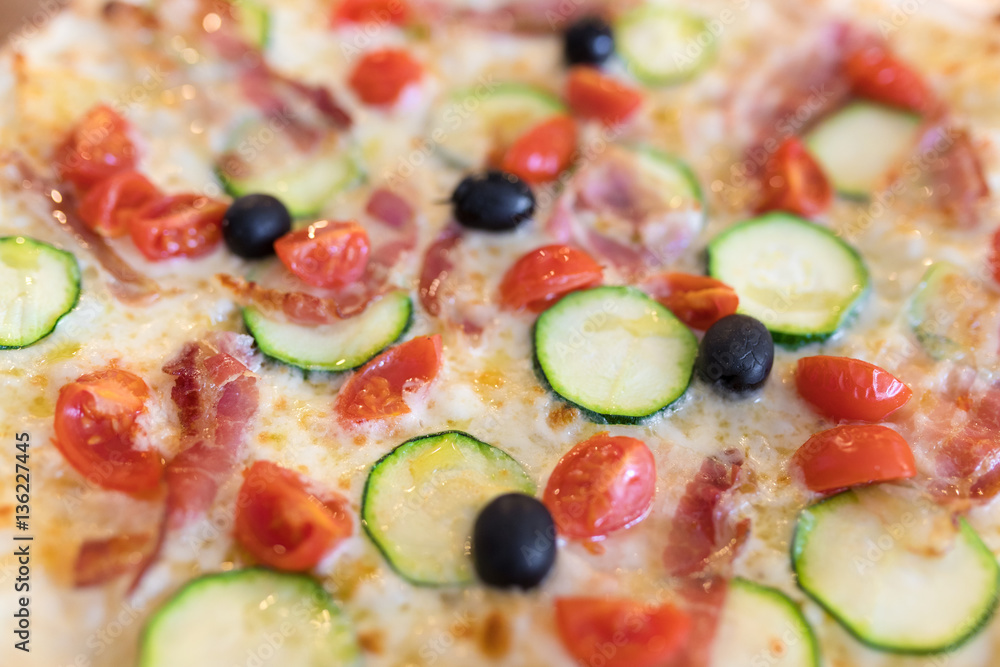 Closeup detail of Pizza Italiana Closeup detail of Pizza Italiana