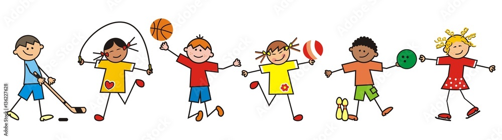children and sport, vector icon, Stock Vector | Adobe Stock