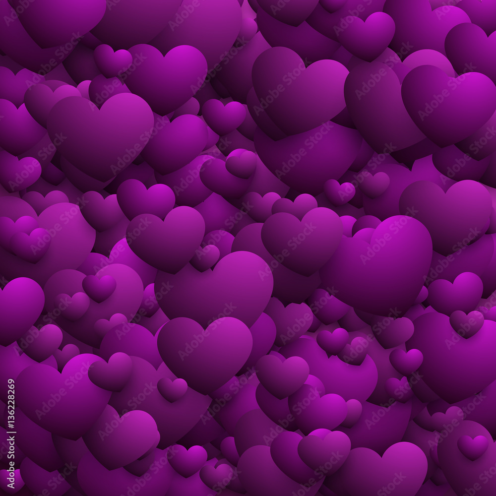 Abstract vector background with hearts. Valentines day design