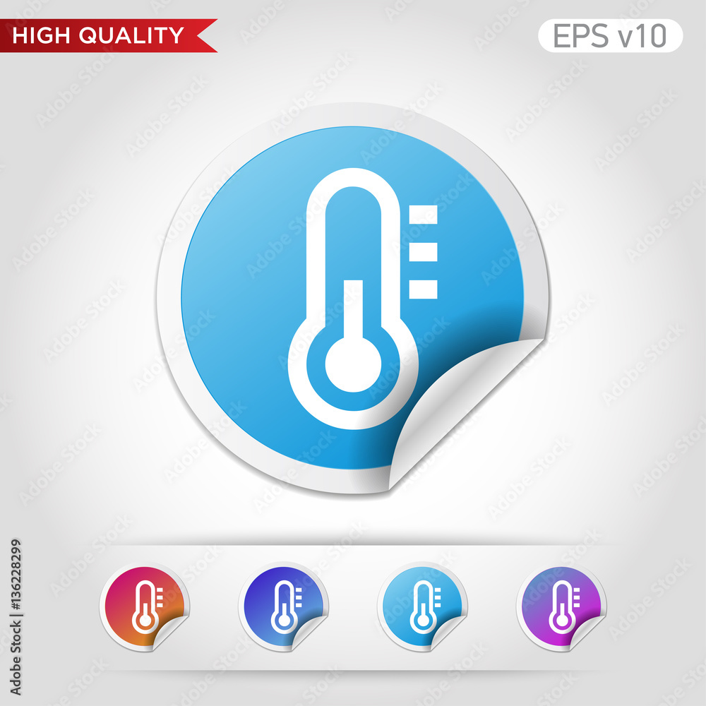 Thermometer icon. Button with thermometer icon. Modern UI vector. Thermometer icon. Button with thermometer icon. Modern UI vector.