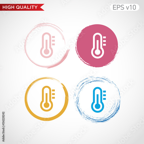 Thermometer icon. Button with thermometer icon. Modern UI vector.