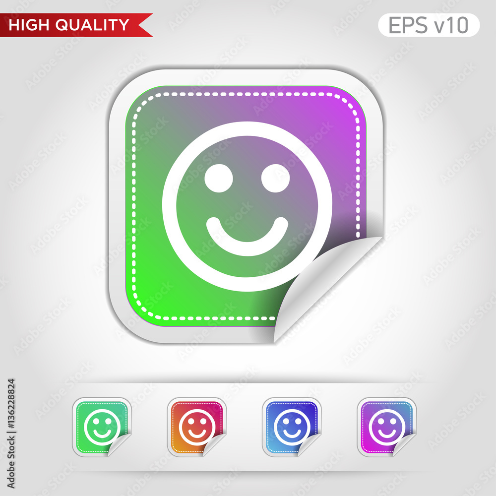 Smile icon. Button with smile icon. Modern UI vector. Smile icon. Button with smile icon. Modern UI vector.