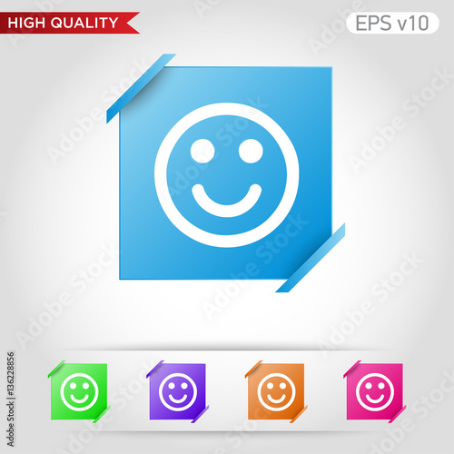 Smile icon. Button with smile icon. Modern UI vector.