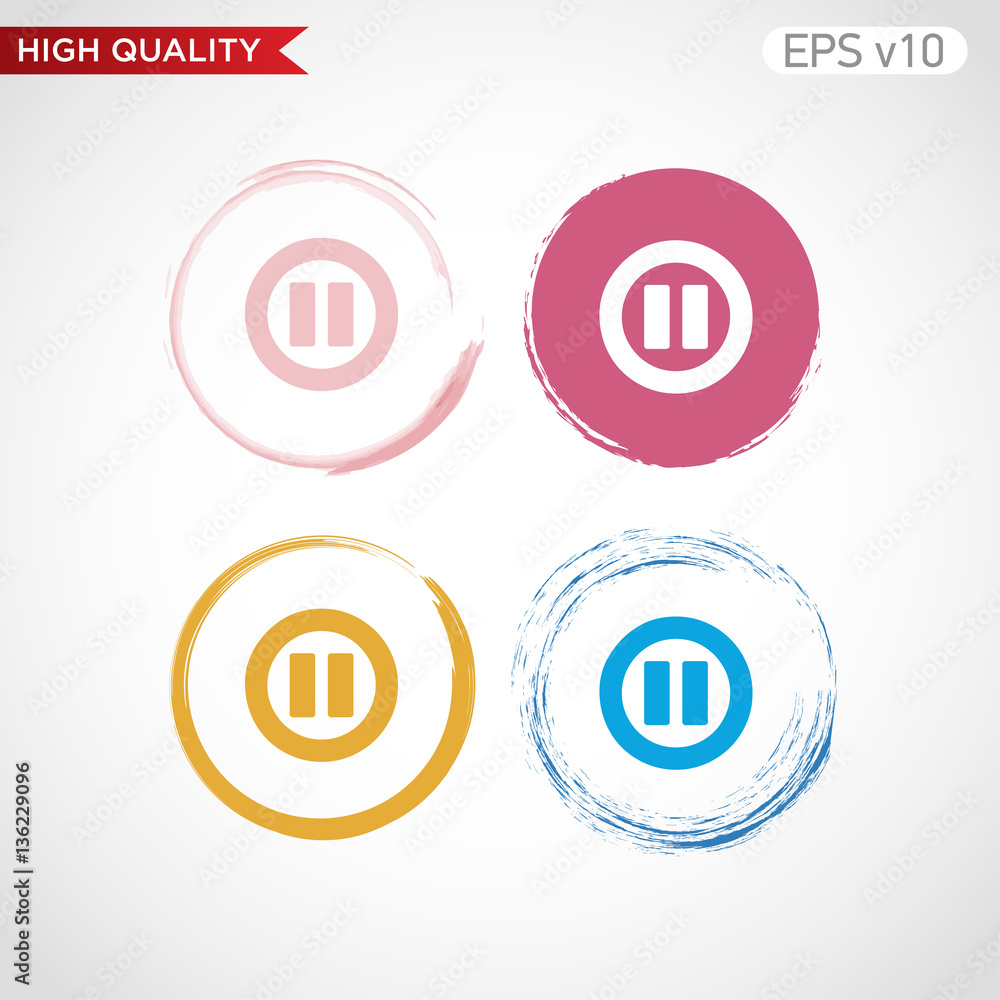 Pause icon. Button with pause icon. Modern UI vector. Pause icon. Button with pause icon. Modern UI vector.