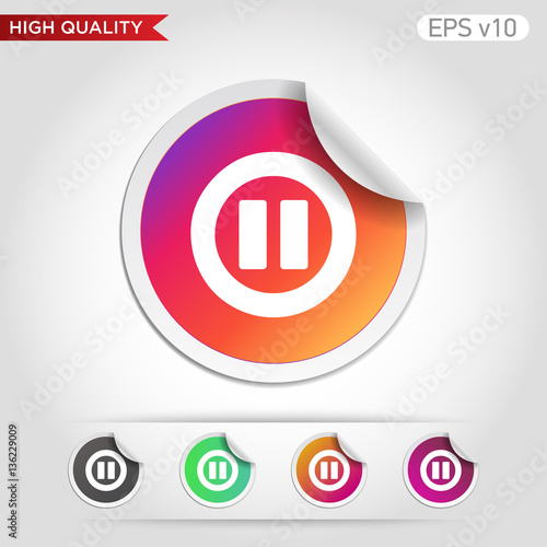 Pause icon. Button with pause icon. Modern UI vector.