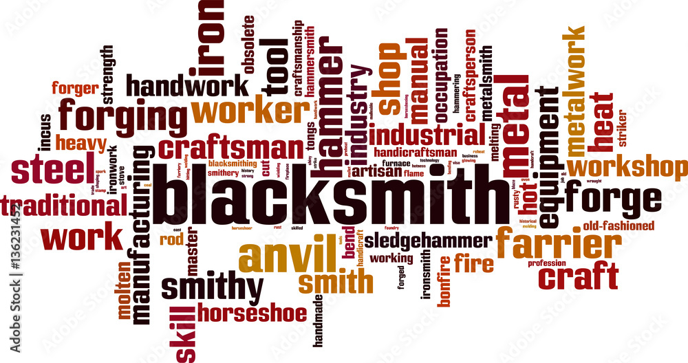 Blacksmith word cloud concept. Vector illustration Blacksmith word cloud concept. Vector illustration