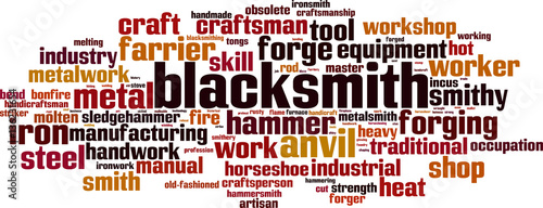 Blacksmith word cloud concept. Vector illustration