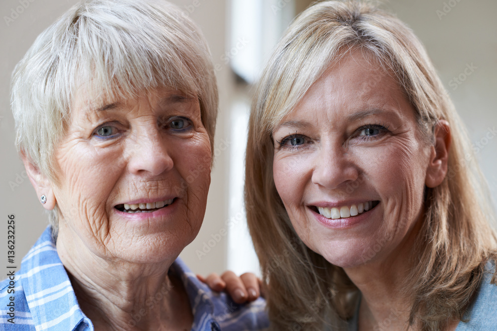 Portrait Of Senior Mother With Adult Daughter Portrait Of Senior Mother With Adult Daughter