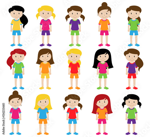 Collection of Cute and Diverse Vector Format Female Students or Graduates