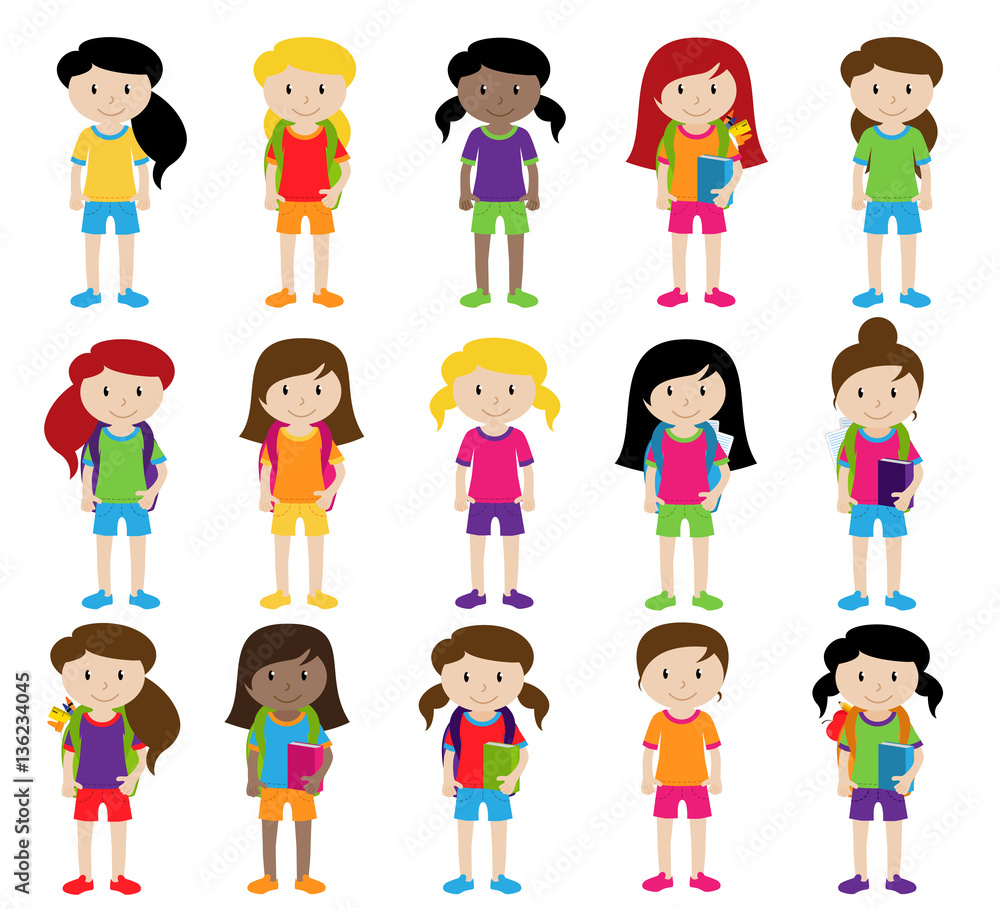 Collection of Cute and Diverse Vector Format Female Students or Graduates Collection of Cute and Diverse Vector Format Female Students or Graduates