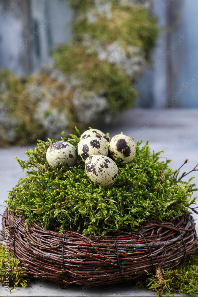 Mix of spring flowers and simple easter decorations. Mix of spring flowers and simple easter decorations.