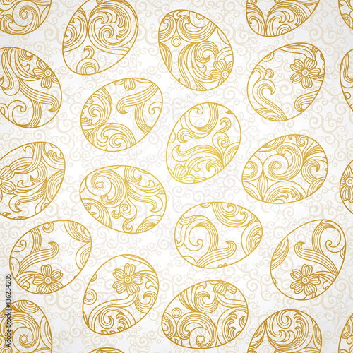 Seamless pattern with Happy Easter eggs.