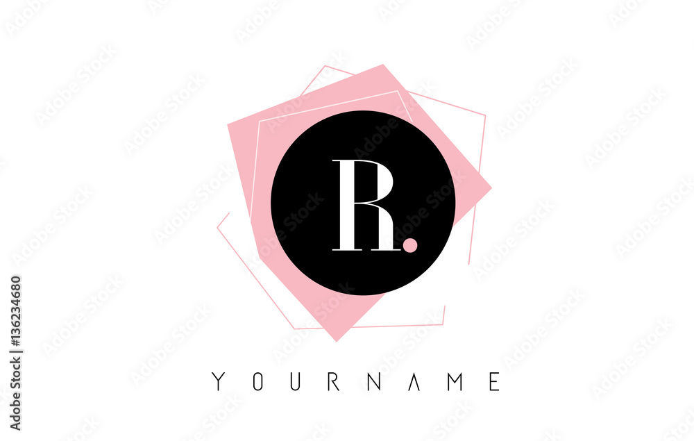 R Letter Pastel Geometric Shaped Logo Design. R Letter Pastel Geometric Shaped Logo Design.