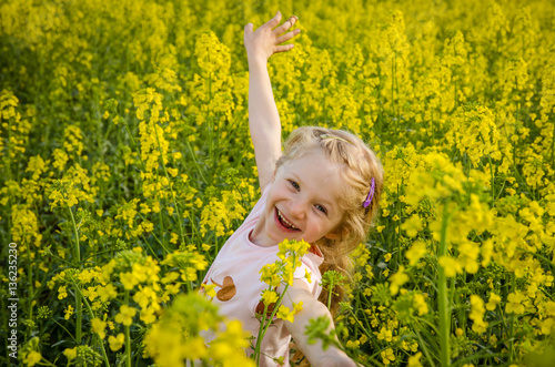 happy child in fields