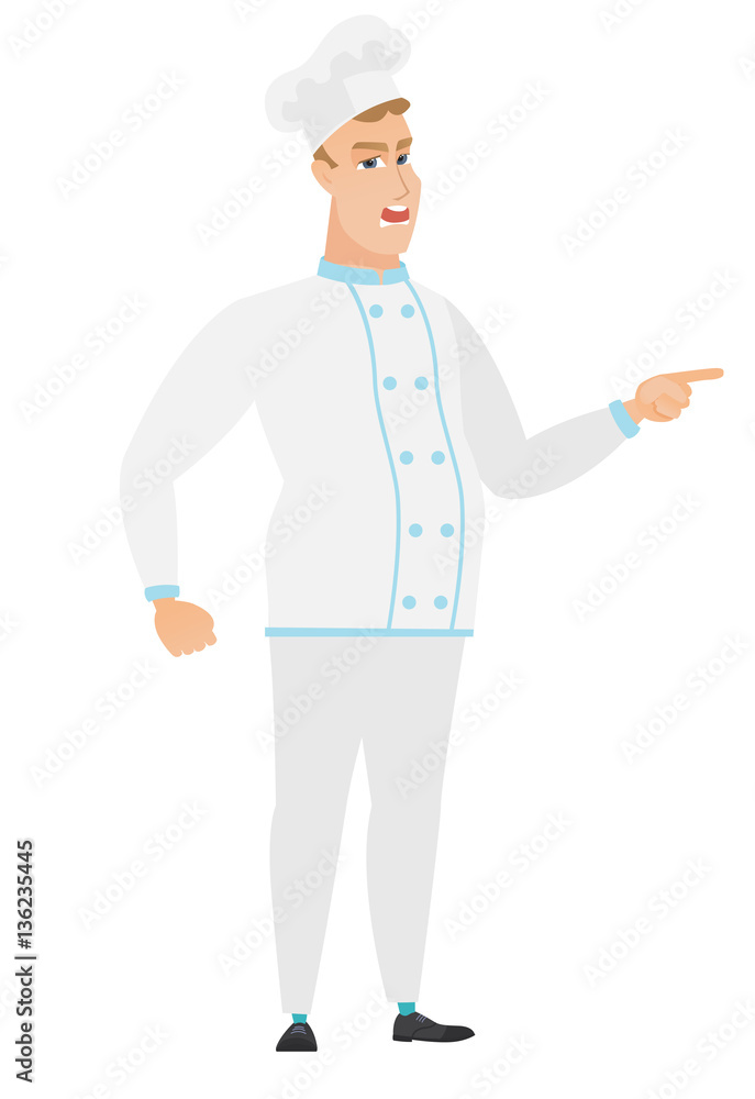 Furious chef cook screaming vector illustration. Furious chef cook screaming vector illustration.