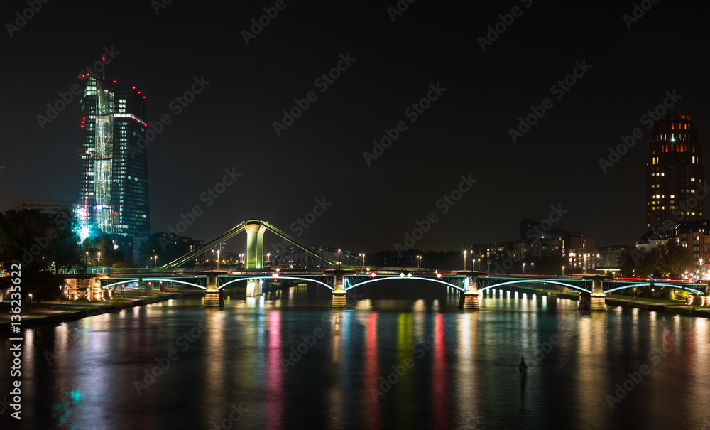 Frankfurt am Main  at night.