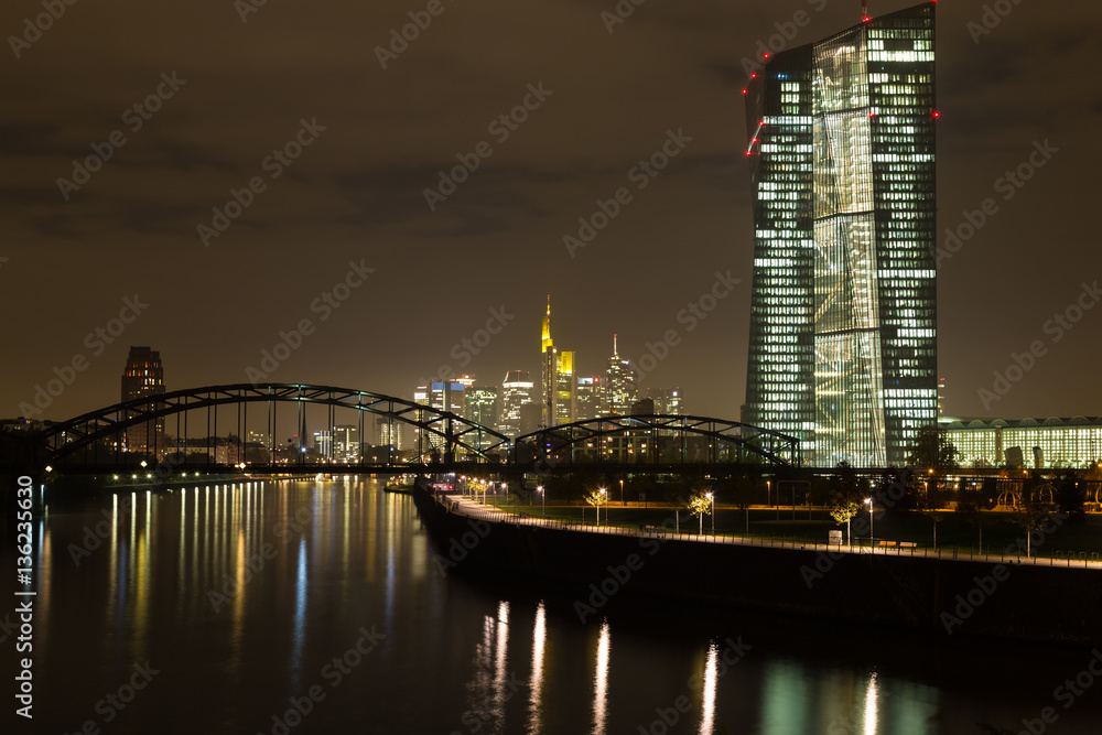 Frankfurt am Main  at night.