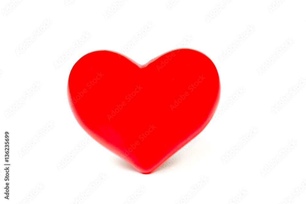 red heart shape on white background