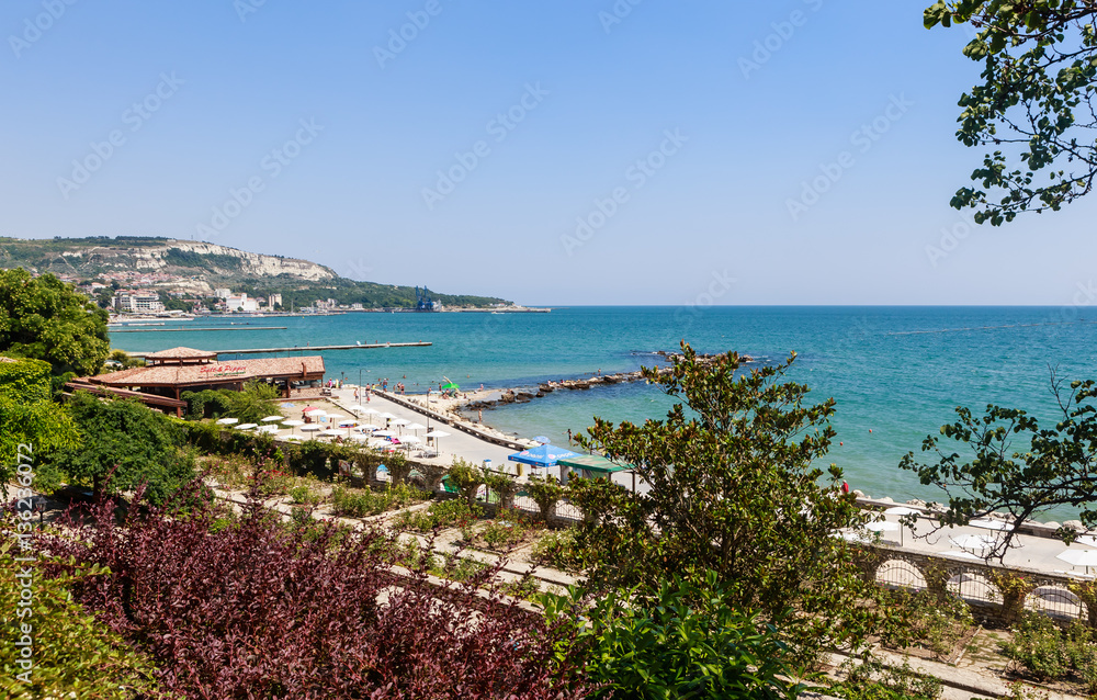 Black Sea shore,  beach.  Botanical Garden. Balchik, Bulgaria
