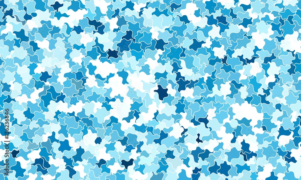 Abstract blue and white light waves mosaic background. Low poly