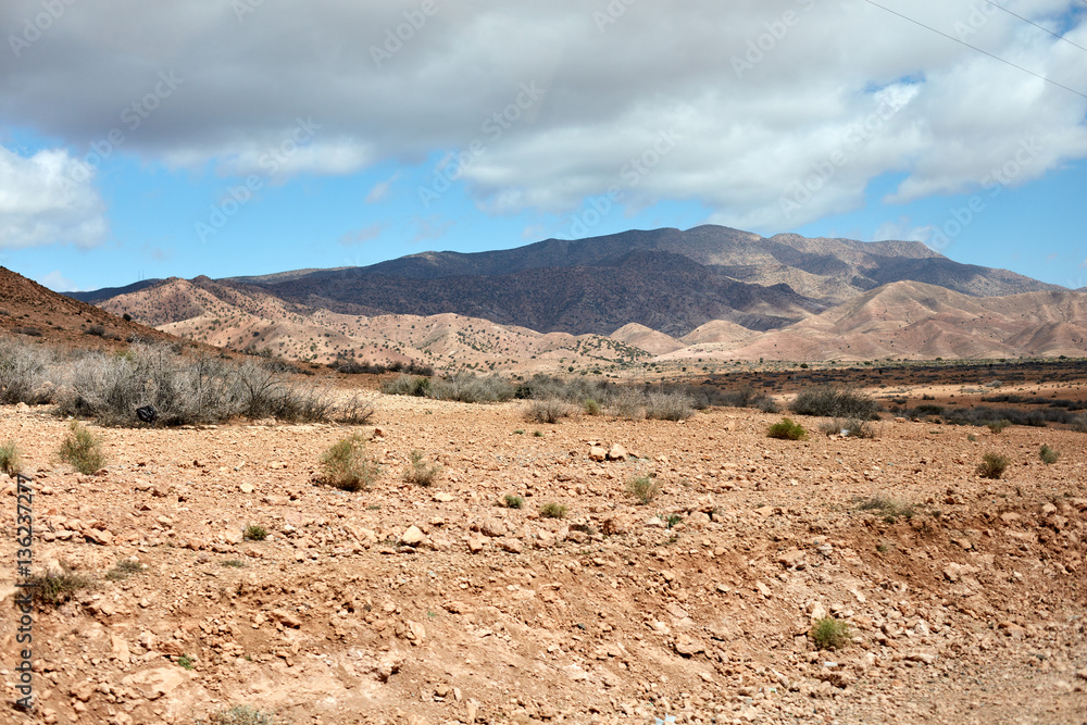 Desert landscape, Atlas Mountains, Morocco Desert landscape, Atlas Mountains, Morocco