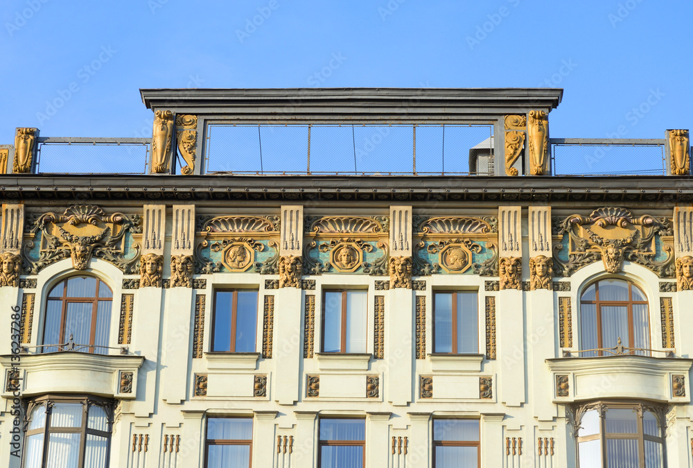 Fragment of an old building in St. Petersburg. Fragment of an old building in St. Petersburg.