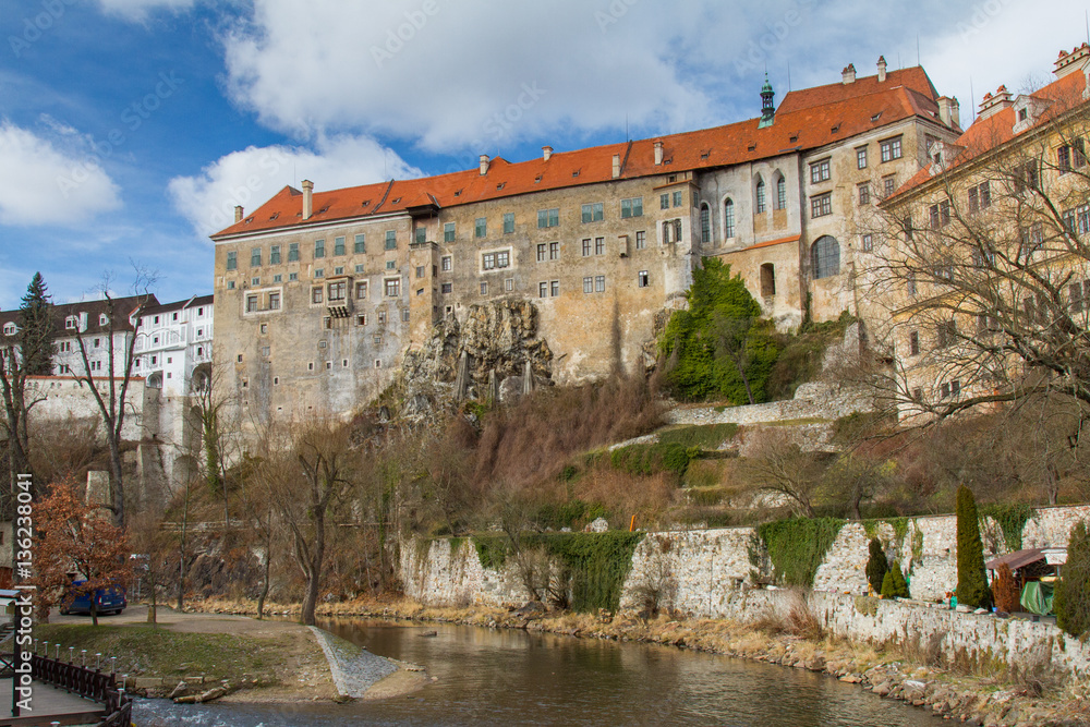 The king's castle in town Cesky Krumlov in South Bohemia (Czech Republic). February 2016