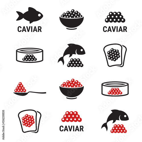 Caviar icons set