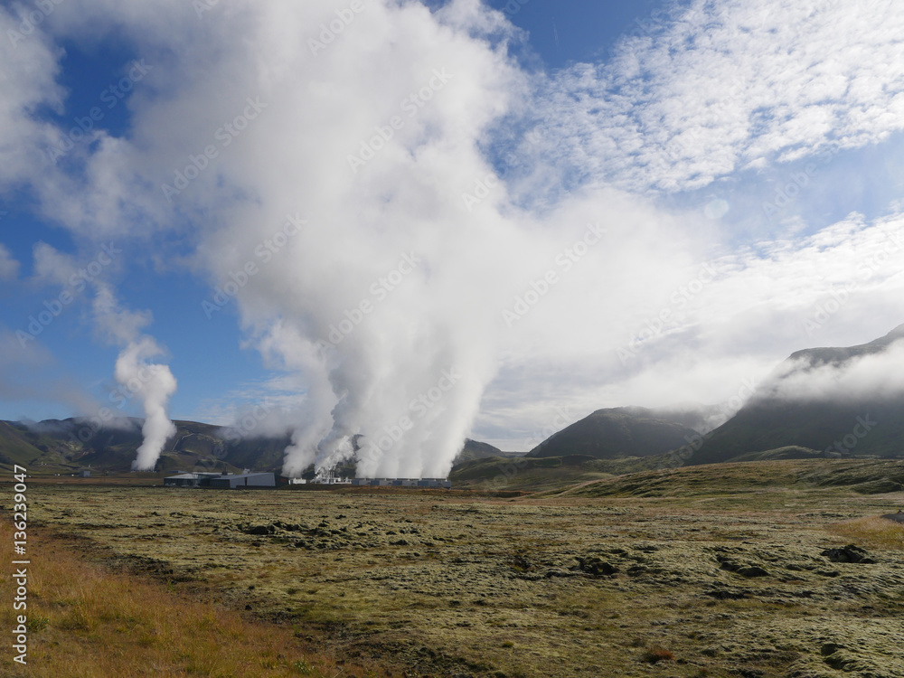 Das Nesjavellir-Kraftwerk, geothermisches Kraftwerk in  Island