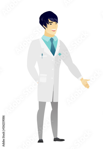 Asian doctor with hand in his pocket.