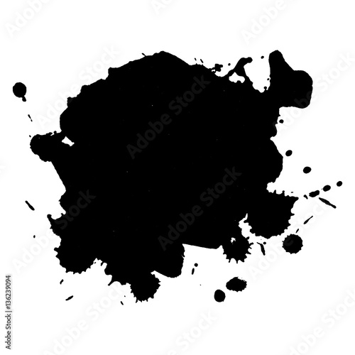 Abstract black ink blot background.