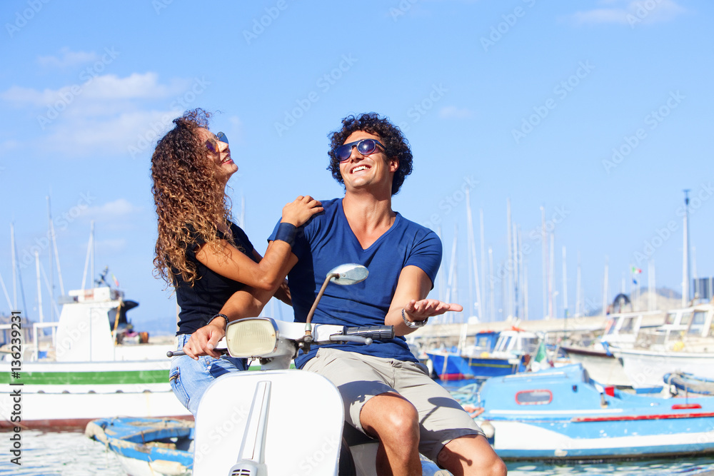 Italian Couple on Scooter
