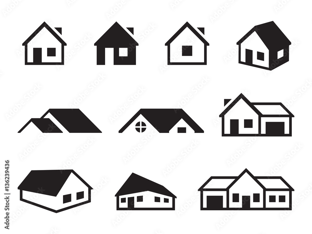 Houses icons set