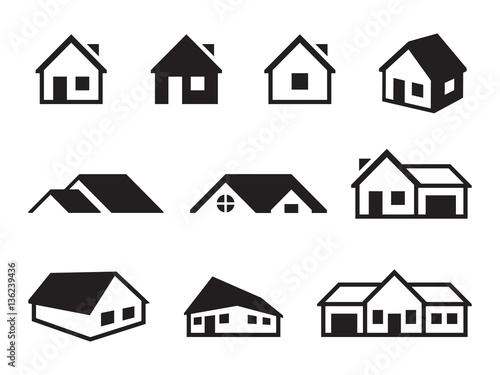 Houses icons set photo