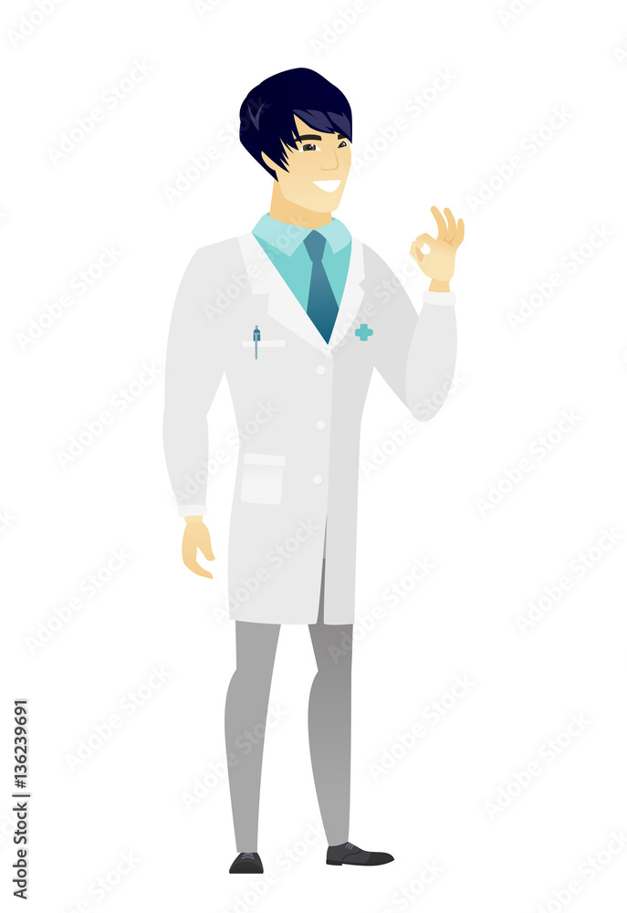 Smiling doctor showing ok sign. Smiling doctor showing ok sign.