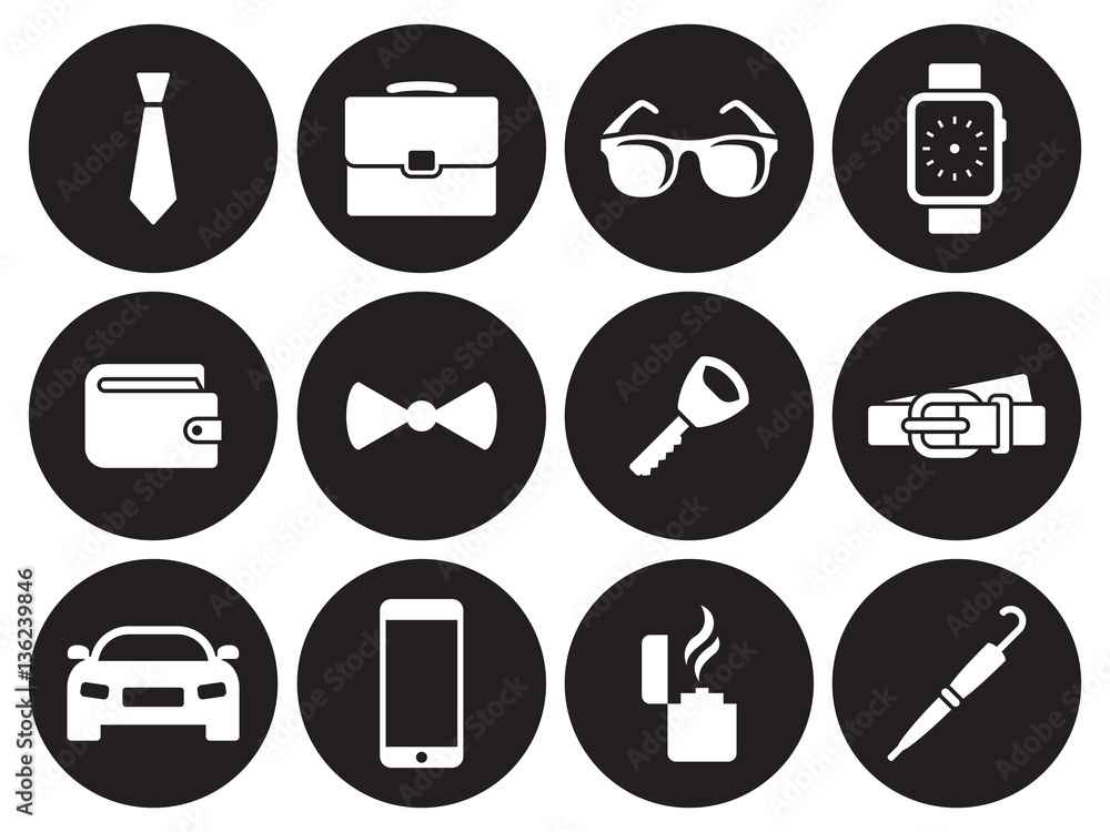 Obraz premium Man accessories icons