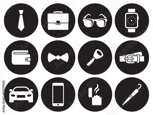 Man accessories icons