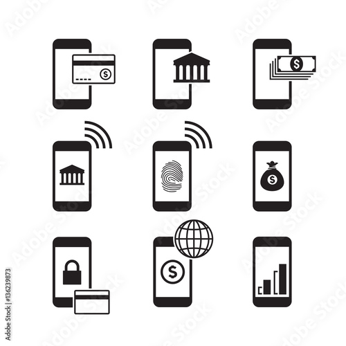 Mobile banking icons