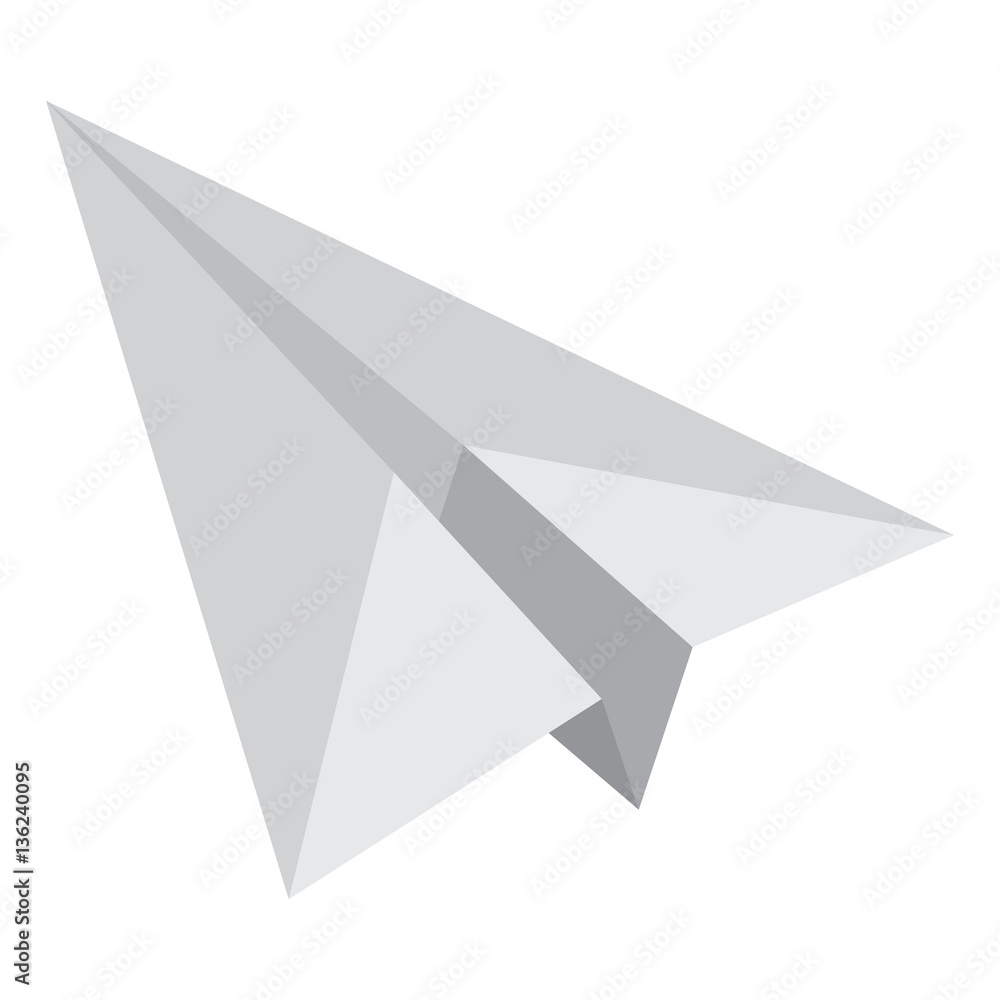 Isolated origami of an airplane, Vector illustration Isolated origami of an airplane, Vector illustration