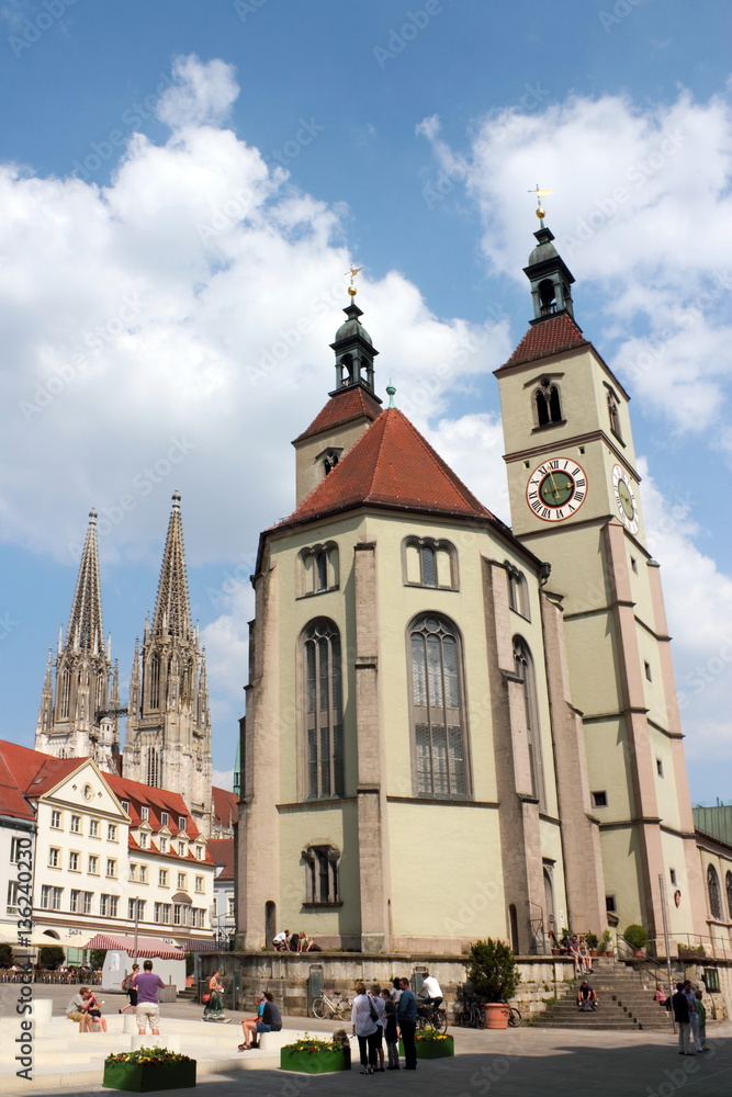 Regensburg, Neupfarrkirche und Dom St. Peter