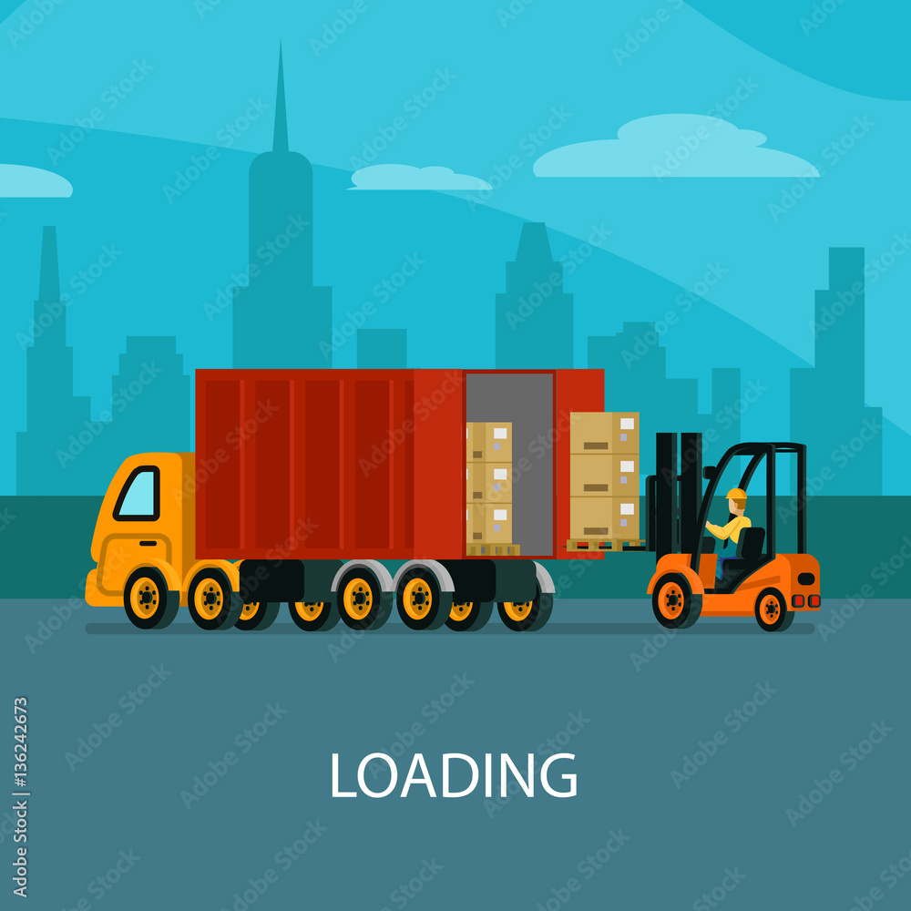 Naklejka premium Logistic Warehouse Template
