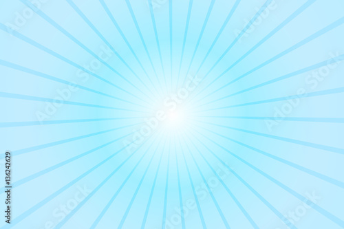 Abstract bright white blue rays background. Vector