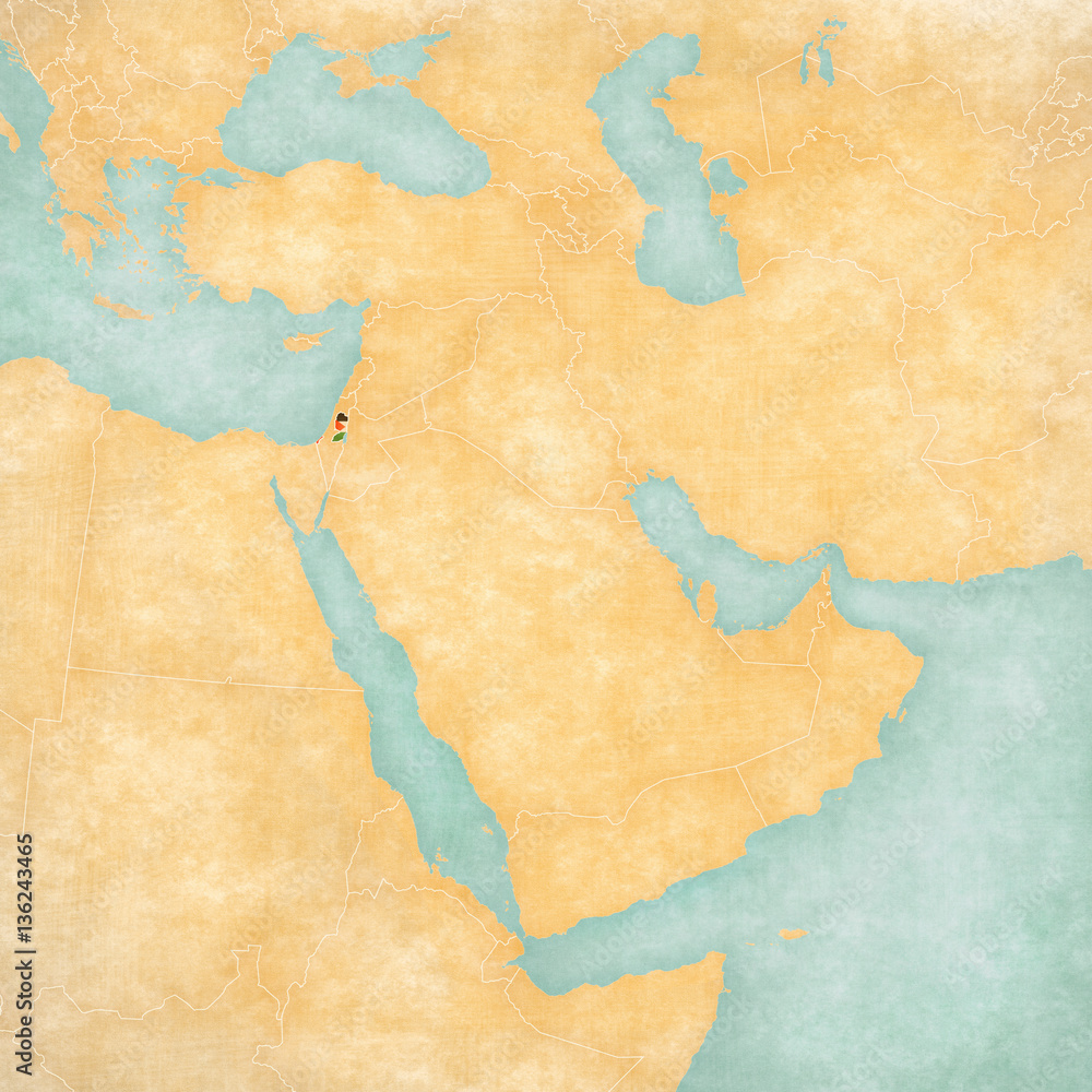 Map of Middle East - Palestine